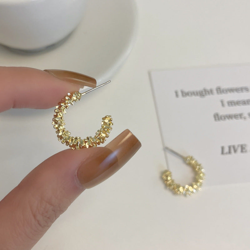 Wholesale Irregular C-shaped Alloy Earrings